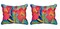 Pair of Betsy Drake Pink Amaryllis Large Pillows 15 Inch x 22 Inch